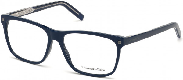 Ermenegildo Zegna EZ5170 Eyeglasses, 090 - Shiny Navy Blue, Shiny Blue & Crystal, Vicuna