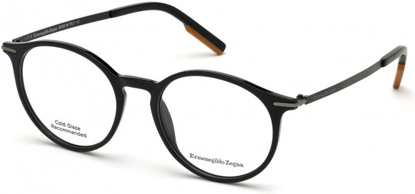 Ermenegildo Zegna EZ5171 Eyeglasses, 001 - Shiny Black, Semi-Shiny Black, Vicuna