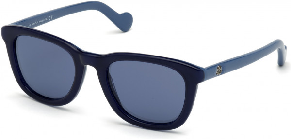 Moncler ML0118 Sunglasses, 92X - Shiny Royal Blue W. Dark Blue Front/ Blue Flash Lenses