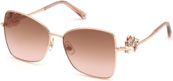 Swarovski SK0277 Sunglasses, 33F - Gold/other / Gradient Brown