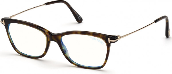 Tom Ford FT5712-B Eyeglasses, 052 - Dark Havana / Shiny Pale Gold