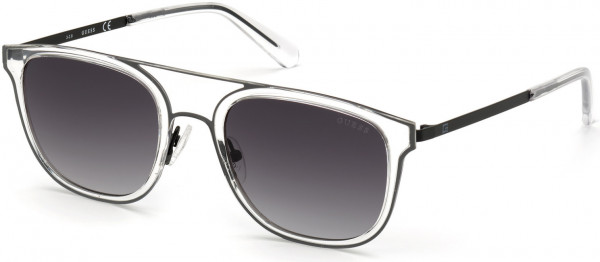 Guess GU6981 Sunglasses, 01B - Shiny Black  / Gradient Smoke
