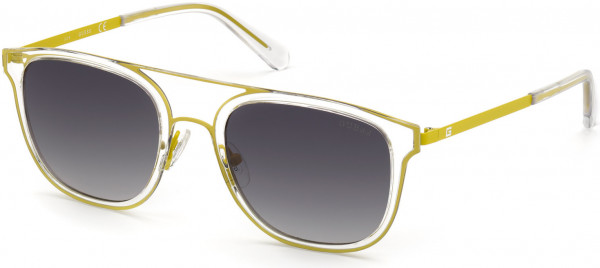 Guess GU6981 Sunglasses, 39C - Shiny Yellow / Smoke Mirror