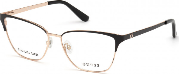 Guess GU2795 Eyeglasses, 001 - Shiny Pink Gold / Black/Monocolor