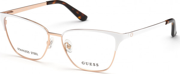 Guess GU2795 Eyeglasses, 021 - Shiny Pink Gold / White/Monocolor