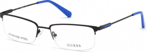 Guess GU50005 Eyeglasses, 002 - Matte Black / Matte Black