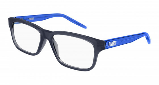 Puma PJ0046O Eyeglasses, 005 - BLUE with TRANSPARENT lenses