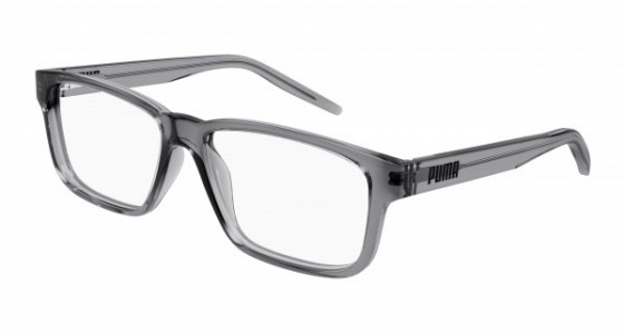 Puma PJ0046O Eyeglasses, 009 - GREY with TRANSPARENT lenses