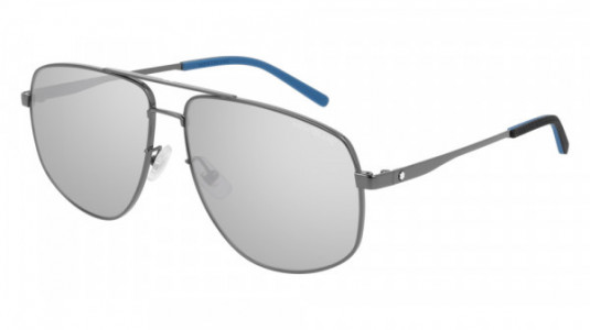 Montblanc MB0102S Sunglasses, 002 - RUTHENIUM with GREY lenses