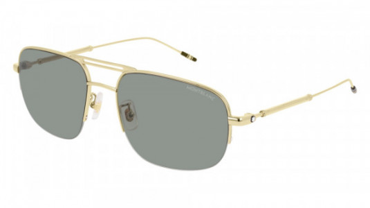 Montblanc MB0109S Sunglasses, 002 - GOLD with GREEN lenses