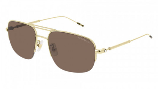 Montblanc MB0109S Sunglasses, 003 - GOLD with BROWN lenses