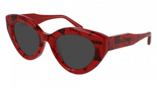 Balenciaga BB0073S Sunglasses, 003 - RED with GREY lenses