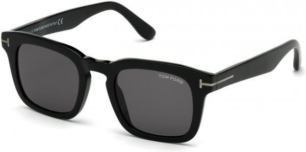 Tom Ford FT0751-F-N Dax Sunglasses, 01A - Shiny Black/ Smoke Lenses/ Gunmetal 