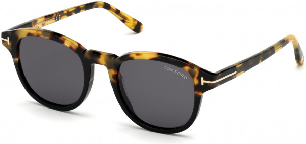 Tom Ford FT0752 Jameson Sunglasses, 56A - Shiny Tortoise Clear-Cut Black/ Smoke Lenses