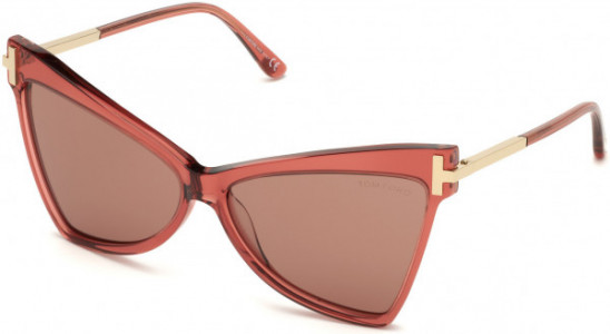 Tom Ford FT0767 Tallulah Sunglasses, 72Y - Transparent Antique Pink W. Rose Gold Temples / Light Rose Lenses