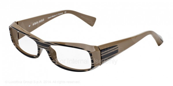 Alain Mikli A00322 - AL0322 Eyeglasses, B0AF MUD BROWN/BLACK STRIPES (BLACK)