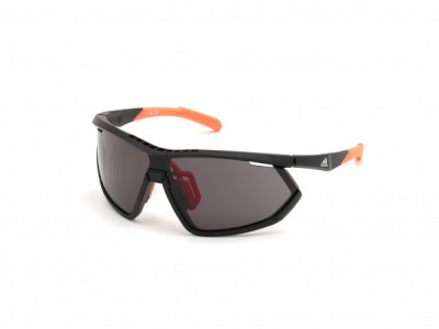 adidas SP0002 Sunglasses, 02A - Matte Black / Smoke Lens + 2Nd Lens Orange