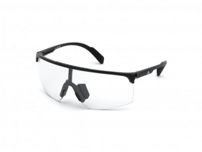 adidas SP0005 Sunglasses, 01A - Shiny Black / Crystal To Smoke Lens Photocromatic