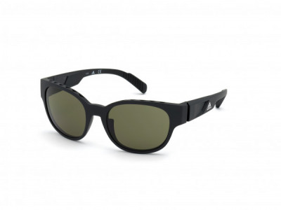 adidas SP0009 Sunglasses, 02N - Matte Black / Green Lens Kolor Up (Tm)