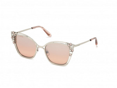 Atelier Swarovski SK0163-P Sunglasses, 16Z - Shiny Palladium, Multi-Color Crystals Decor/ Gradient Grey To Sand