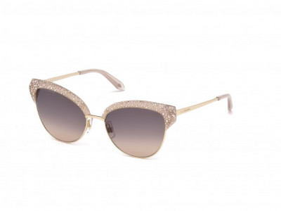 Atelier Swarovski SK0164-P Sunglasses, 57F - Opal Beige & Vintage Pink/ Gradient Grey To Sand W Pink Crystals Decor