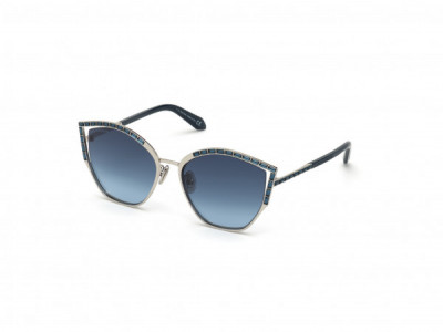 Atelier Swarovski SK0274-P-H Sunglasses, 16W - Shiny Palladium, Shiny Navy Blue, Crystal Dãƒâ©Cor/ Gradient Blue Lens