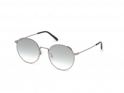 Bally BY0013-H Sunglasses, 12C - Dk. Ruthenium, Black Acetate/  Grad. Smoke Lenses With Silver Flash