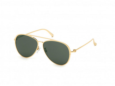Bally BY0024-D Sunglasses, 30N - Shiny Yellow Gold/ Green Lenses