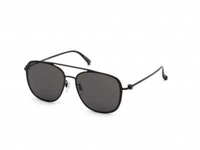 Bally BY0025-D Sunglasses, 01A - Shiny Black Metal/ Smoke Lenses