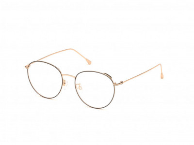 Bally BY5002-D Eyeglasses, 005 - Shiny Rose Gold, Black Front Rims, Black Temple Tips