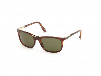 Longines LG0002-H Sunglasses, 52N - Shiny Dark Havana, Shiny Pale Gold & Matte Black Enamel / Green