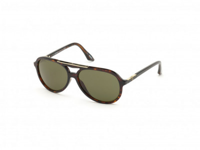 Longines LG0003-H Sunglasses, 52N - Shiny Dark Havana, Shiny Pale Gold & Matte Black Enamel / Green