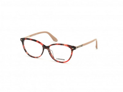 Longines LG5013-H Eyeglasses, 054 - Shiny Soft Pink Havana, Shiny Rose Gold & Blue