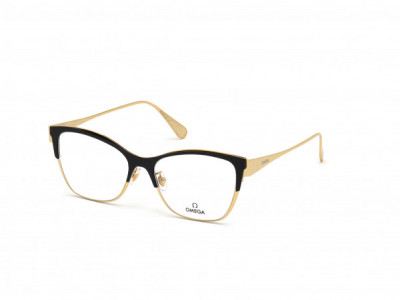 Omega OM5001-H Eyeglasses, 001 - Shiny Endura Gold, Shiny Black