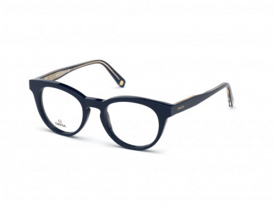 Omega OM5003-H Eyeglasses, 090 - Shiny Navy Blue, Shiny Blue & Transparent