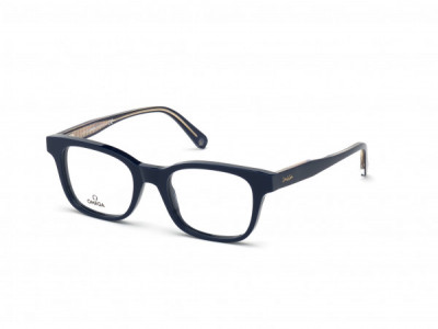 Omega OM5004-H Eyeglasses, 090 - Shiny Navy Blue, Shiny Blue & Transparent
