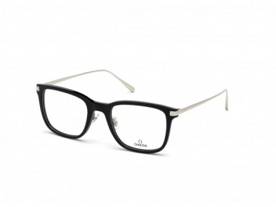 Omega OM5005-H Eyeglasses, 01A - Shiny Black, Shiny Palladium