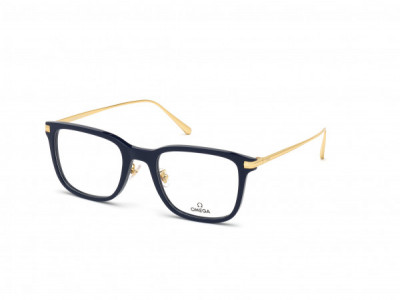 Omega OM5005-H Eyeglasses, 090 - Shiny Navy Blue, Shiny Endura Gold