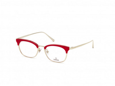 Omega OM5009-H Eyeglasses, 066 - Shiny Pale Gold, Shiny Pearlescent Red
