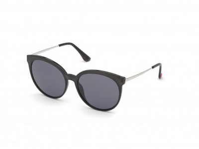 Pink PK0037 Sunglasses, 01A - Crystal Black, Silver Metal W/ Grey Lens