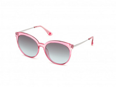Pink PK0037 Sunglasses, 72B - Crystal Pink, Silver Metal W/ Green Gradient Lens
