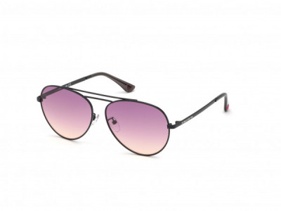 Pink PK0038 Sunglasses, 01Z - Shiny Black, Crystal Grey Tip W/ Pink Gradient Lens