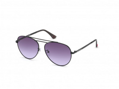 Pink PK0038 Sunglasses, 05Z - Shiny Black, Crystal Grey Tip W/ Purple Gradient Lens