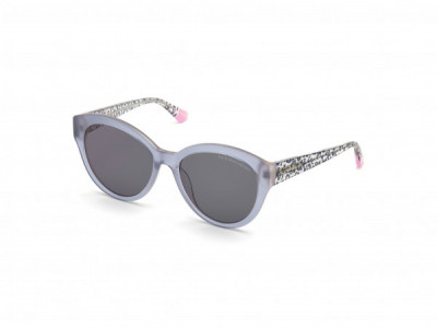 Victoria's Secret VS0023 Sunglasses, 90A - Blue With Silver Animal Print Temple, Grey Lens
