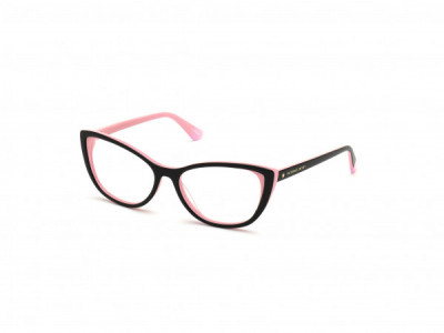 Victoria's Secret VS5009 Eyeglasses, 001 - Black On Pink W/ Gold Star On End Pieces And Pink Temple