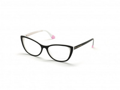 Victoria's Secret VS5009 Eyeglasses, 01A - Black On White W/ Gold Star On End Pieces