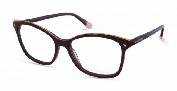 Victoria's Secret VS5012 Eyeglasses, 081 - Purple W/metal Top Bar And Gold Star On End Pieces, Purple Temple
