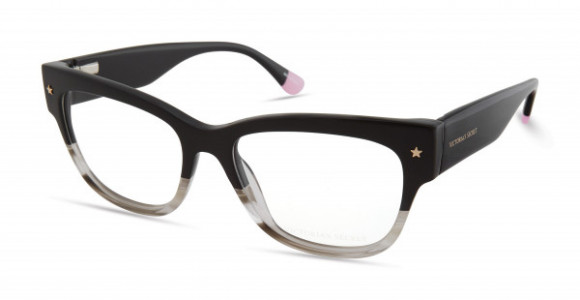 Victoria's Secret VS5015 Eyeglasses, 005 - Black To Grey Horn W/ Gold Star On Temple, Black Temple