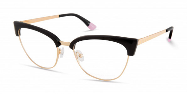 Victoria's Secret VS5019 Eyeglasses, 001 - Black, Gold Rim W/ Gold Star On Temple
