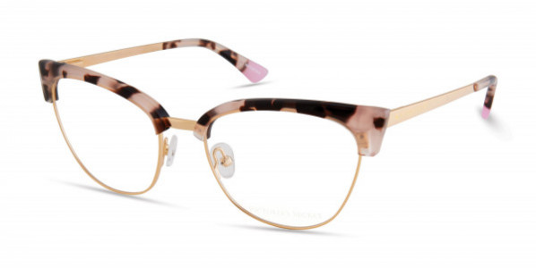 Victoria's Secret VS5019 Eyeglasses, 053 - Light Tortoise, Rose Gold Rim W/ Gold Star On Temple